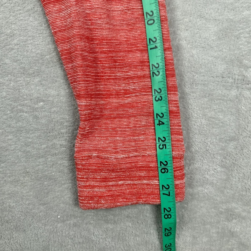 A.P.C. Long Sleeve Shirt Mens Large Red White Space Dye Melange Crew terry Cloth - Picture 10 of 10